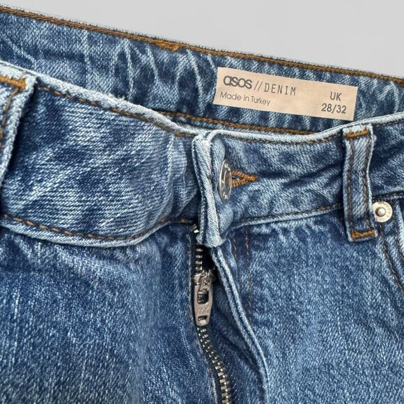 ASOS Women's Denim Jeans Medium Wash High Rise Straight Leg Size 28/32 - Picture 5 of 8